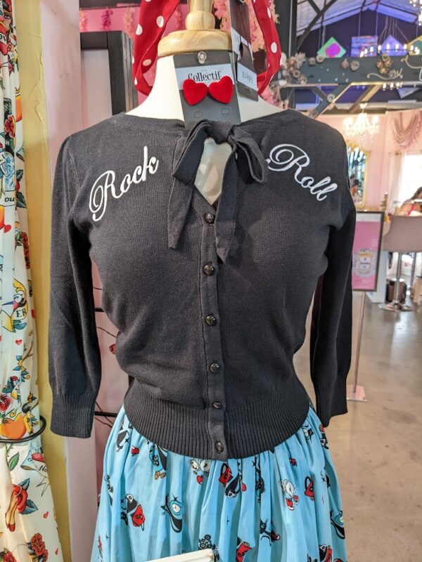 Charlene Rock and Roll Cardigan in Black by Collectif