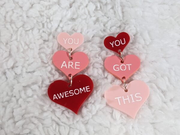 Motivational Hearts Earrings